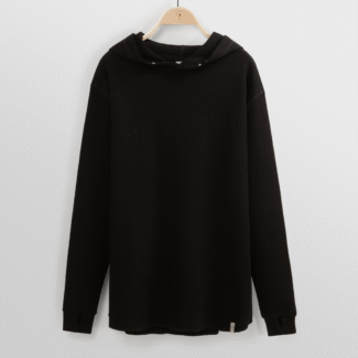 تیشرت آستین بلند کلاهدار مشکی