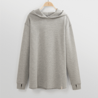 تیشرت آستین بلند کلاهدار ملانژ